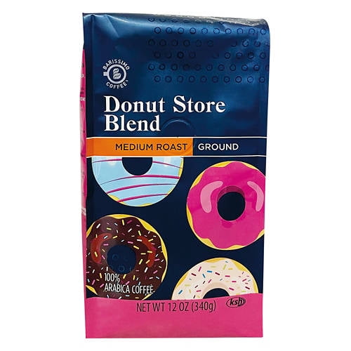 Barissimo Donut Store Medium Roast 100% Arabica Blend Ground Coffee, 12 oz