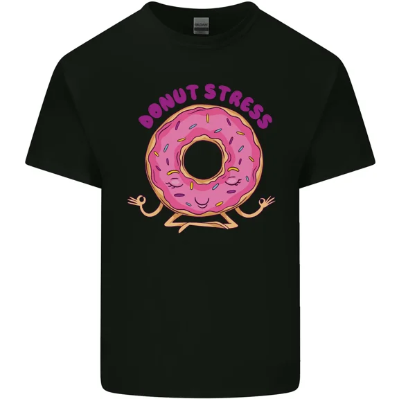 Donut Stress Just Do Your Best Funny Yoga Joke for a Yogi and Food Unisex T-Shirt, up to size 5XL