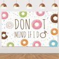 thumbnail image 1 of Donut Themed Bridal Shower Decorations Donut Mind If I Do Backdrop Sweet Pink Teal Ring Doughnut Decor Donut and Diamonds background for Donut Wedding Bachelorette Engagement Brunch Party, 1 of 6