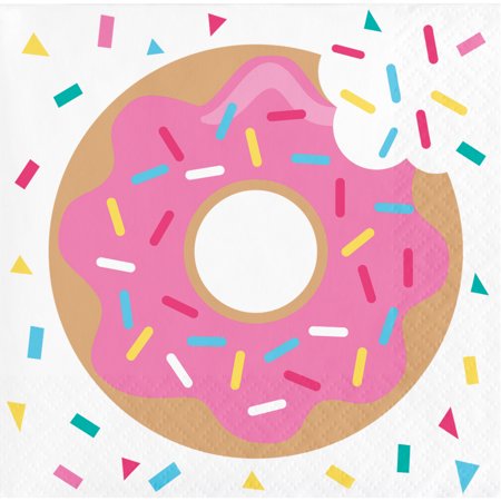 Donut Time Paper Beverage Napkins 48 Count for 24 Guests