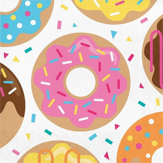 Donut Time Paper Lunch Napkins 16 Count for 8 Guests