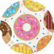 Donut Time Round Paper Plates 8 Count for 8 Guests