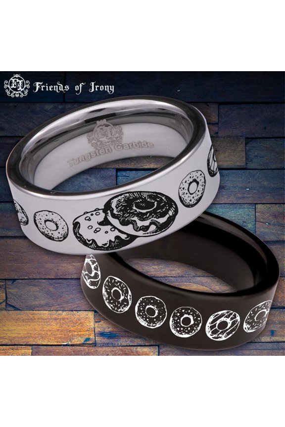 Donut Tungsten Carbide Ring