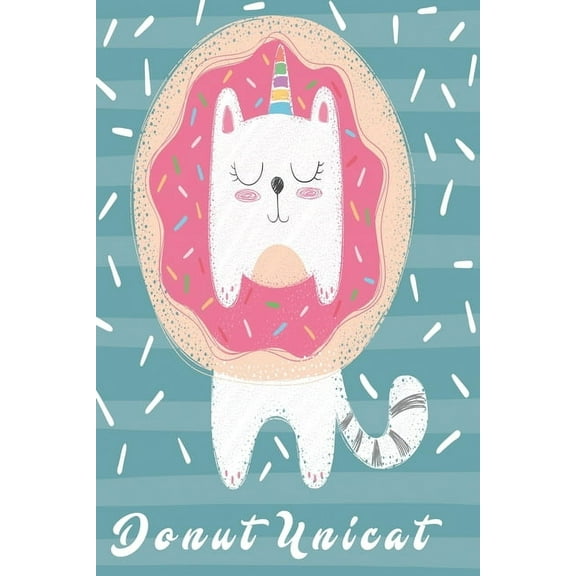 Donut Unicat : Notebook graph paper 120 pages 6x9 perfect as math book, sketchbook, workbook and diary Cute cat unicorn with donut (Paperback)