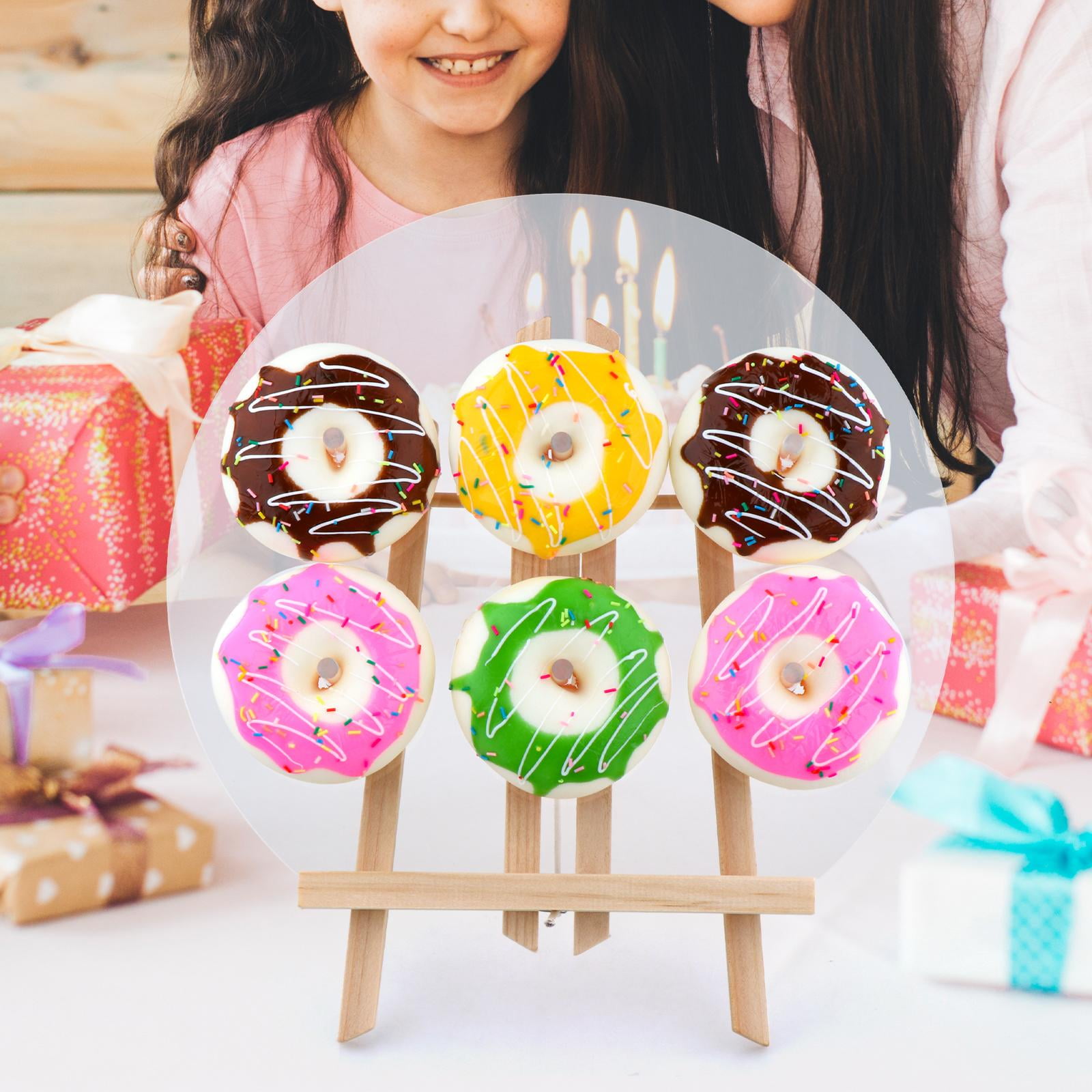 Donut Wall Display Stand Doughnut Holder Premium Acrylic Storage Wood ...