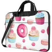 Donut and Cupcake Laptop Case Bag Portable Shoulder Bag Carrying Briefcase Computer Cover Pouch