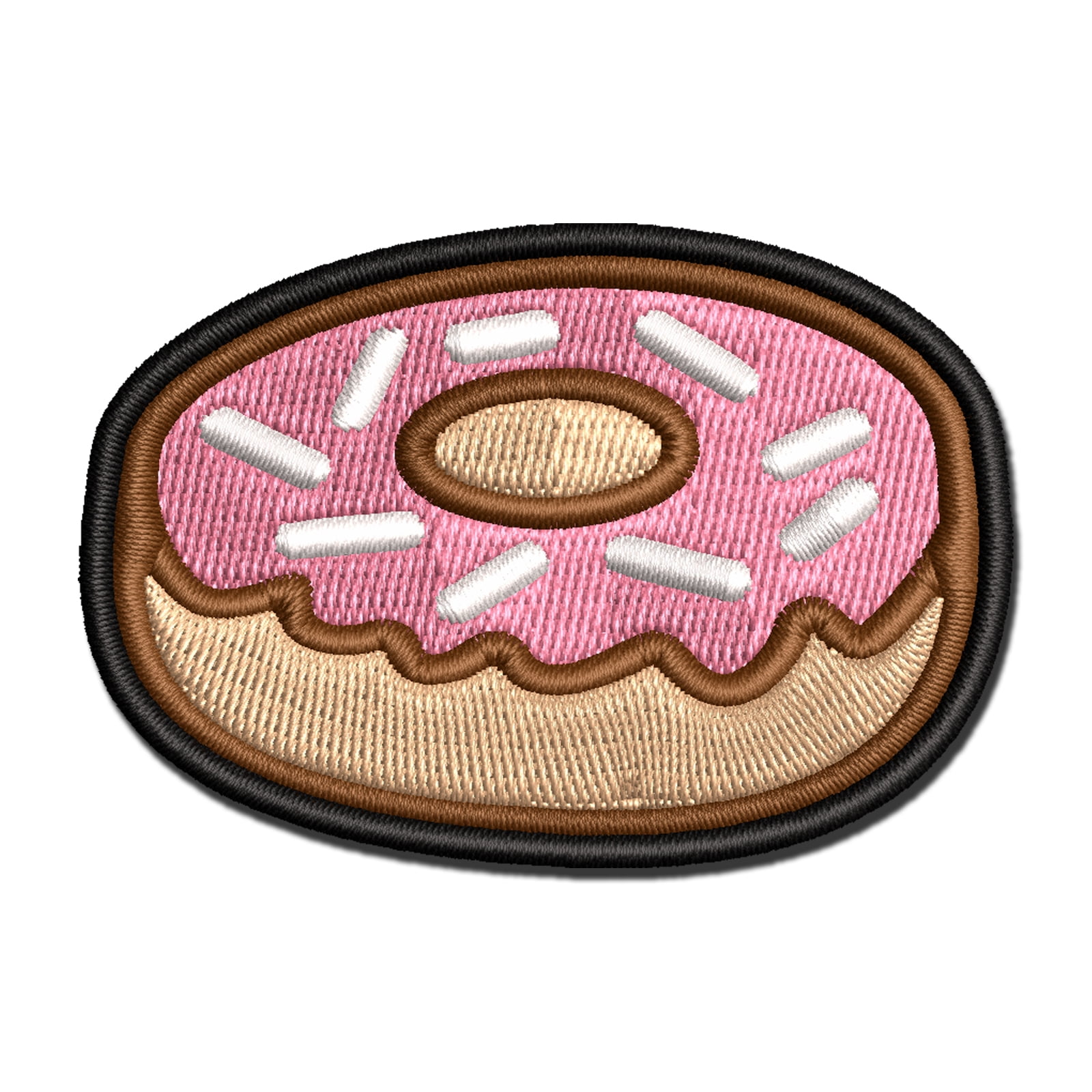 Donut with Sprinkles Applique MultiColor Embroidered Hook & Loop Patch