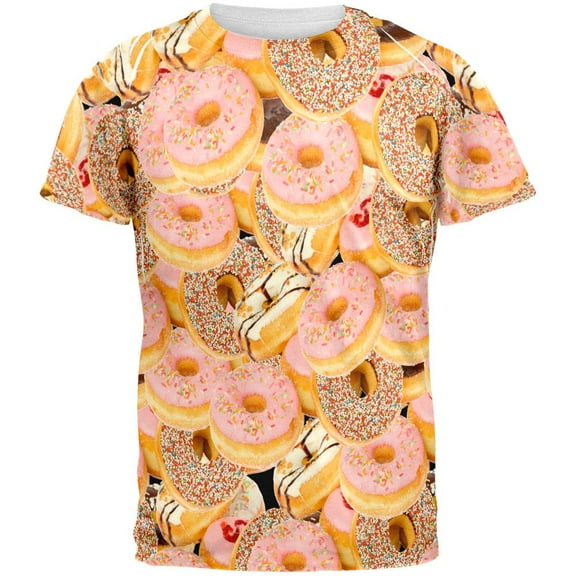 Donuts All Over Adult T-Shirt - Medium