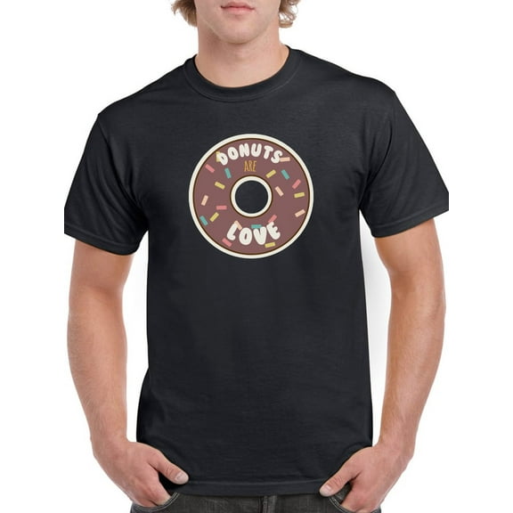 Donuts Are Love Graphic Men T-Shirt, Male Large