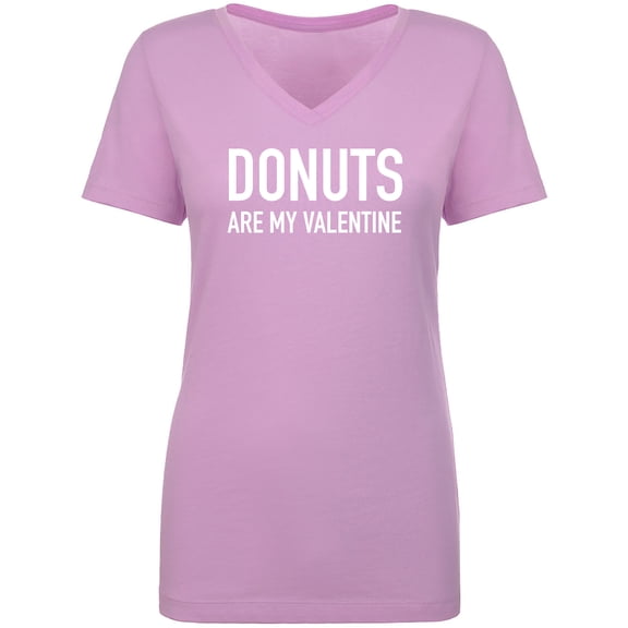 Donuts Are My Valentine Womens V-Neck Tee