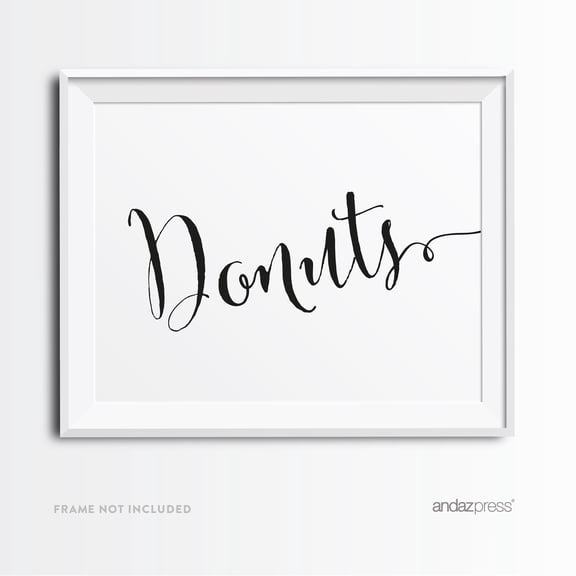 Koyal Wholesale Donuts Formal Black & White Wedding Party Sign 8.5x11 Matte Cardstock