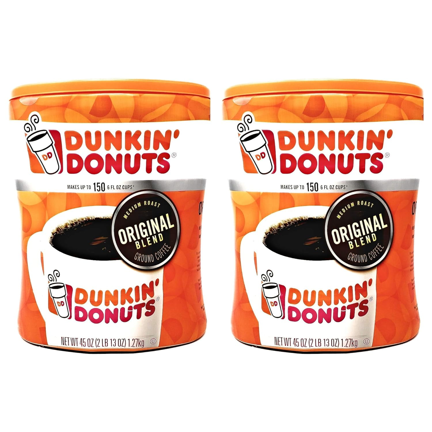 Donuts Original Blend Ground Coffee 90 oz Total 45 oz Per Canister