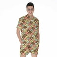 thumbnail image 1 of Donuts Pattern Short Sleeve Men'S Rompers, Food Lover Casual Summer Jumpsuits Outfit, 1 of 4