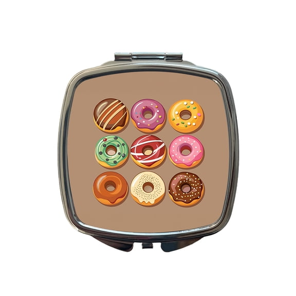 Donuts Tasty Travel Makeup Handbag Purse Small Pocket Compact Mirror
