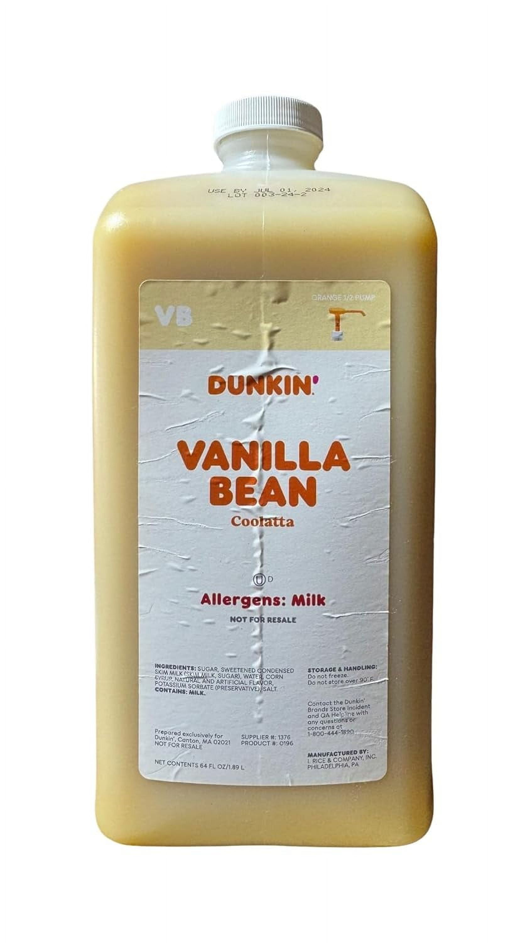 Donuts Vanilla Bean Coolatta SauceSwirlSyrup 64 Oz Jug (No Pump
