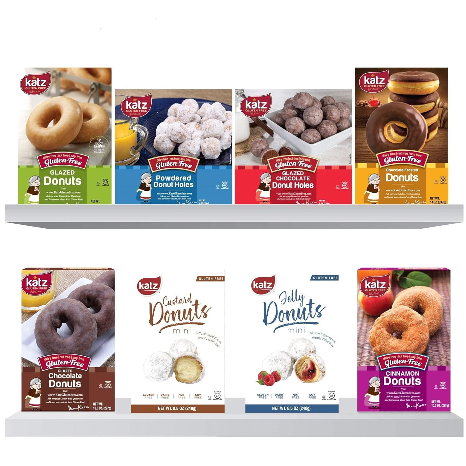 Donuts Variety Pack Jelly Custard Glazed Chocolate & Powdered Donut