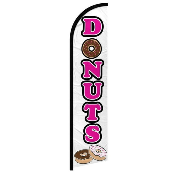 Donuts (White) Windless Banner Flag