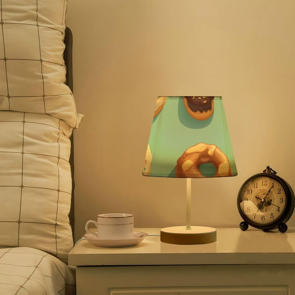 Donuts in Blue LED Desk Lamp Table Lamp USB Bedside Nightstand Small Lamp for Bedroom Living Room Kids Room