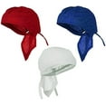 thumbnail image 1 of Doo-Rag Bundle Red White Blue Patriotic Flag Color Motorcycle Skull Caps Pack, 1 of 1