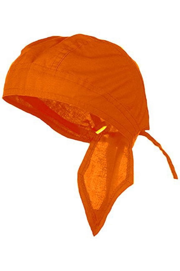 Doo Rag Du Rag Do Cotton Bandana Head Wrap Solid Color Chemo Cap (Blaze Orange)