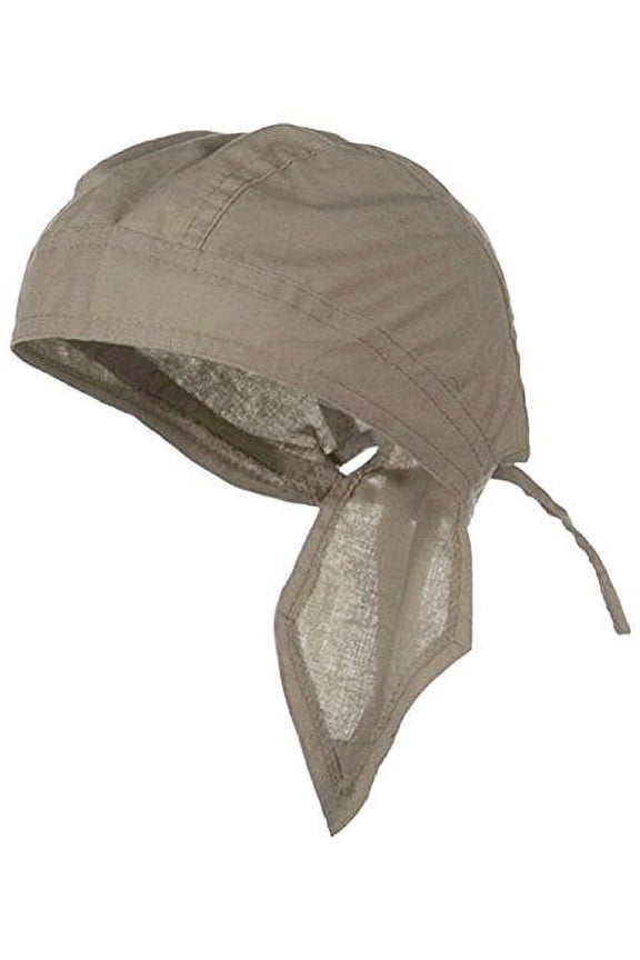Doo Rag Du Rag Do Cotton Bandana Head Wrap Solid Color Chemo Cap (Khaki)