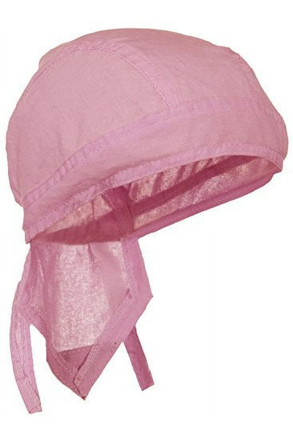 Doo Rag Du Rag Do Cotton Bandana Head Wrap Solid Color Chemo Cap (Pink)