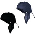 thumbnail image 1 of Doo Rag Du Rag Do Cotton Solid Color Bandana Chemo Cap (Black and Navy Blue), 1 of 1