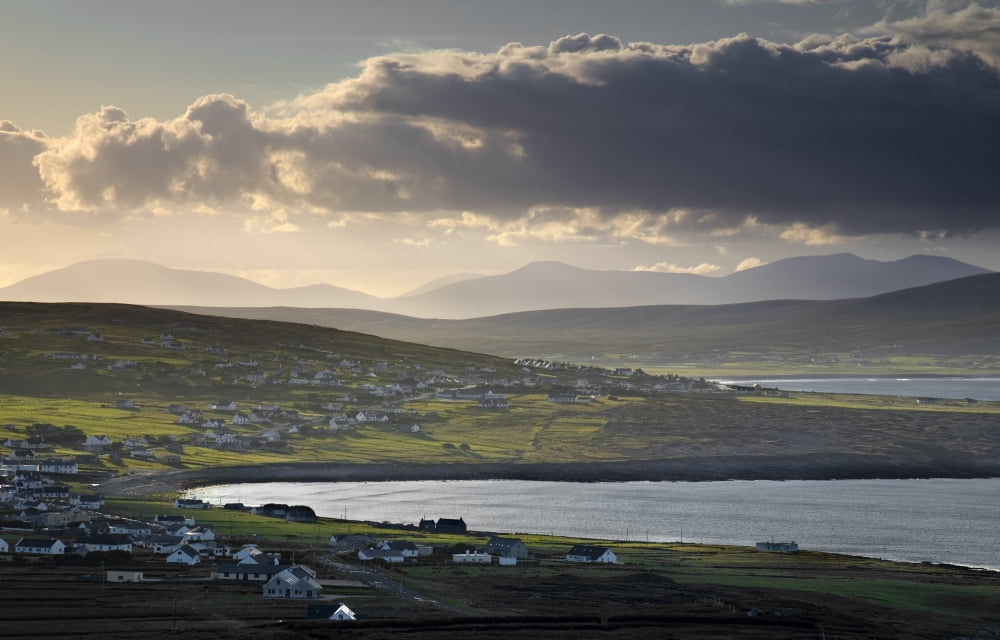 Dooagh Achill Island Co Mayo Ireland Morning Light Over A Village Canvas Art - Gareth McCormack  Design Pics (18 x 11)