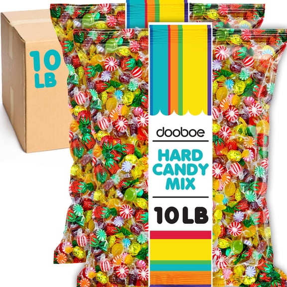 Dooboe Bulk Hard Candy Mix 10 lb Approx. 740 Pieces - Individually Wrapped Assorted Hard Candies for Candy Bowls Parties