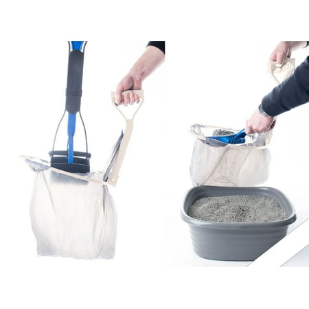 Dood-Eze Pet Pooper Scooper Cleanup Tool for Dogs and Cats, White