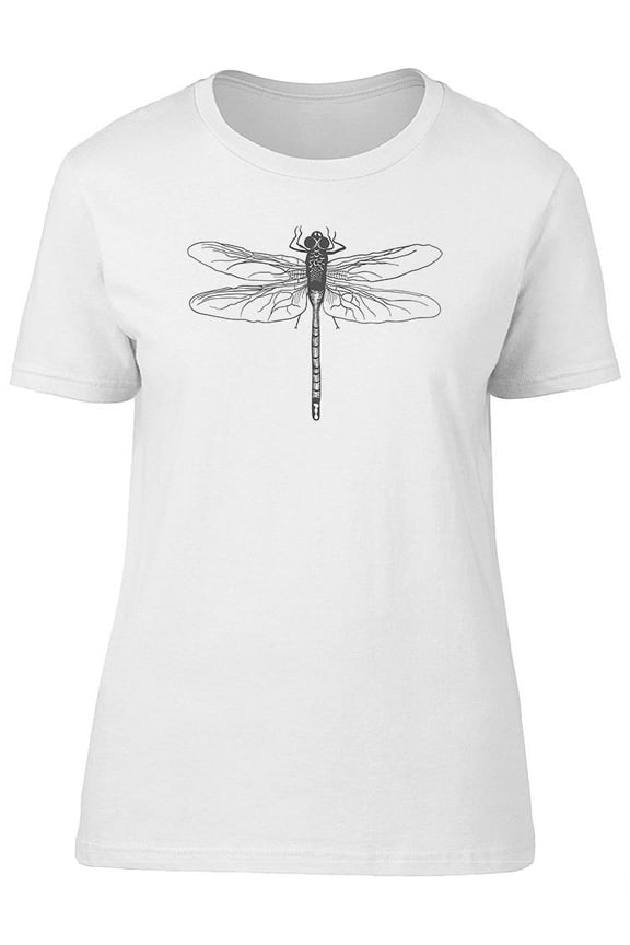 Doodle Black Dragonfly T-Shirt Women -Image by Shutterstock, Female Small