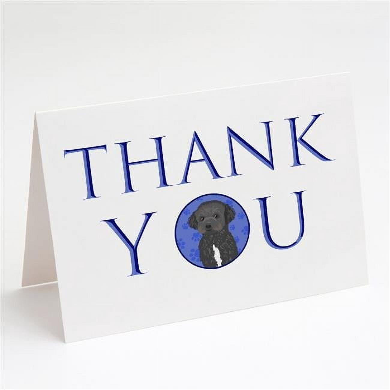 Doodle Black and White #1 Thank You Greeting Cards and Envelopes Pack of 8 7 in x 5 in