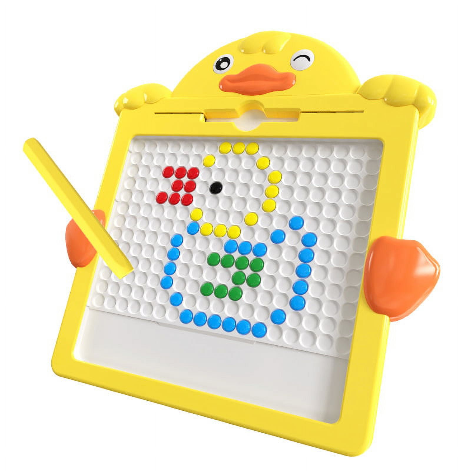 Magnetic Drawing Board for Kids and Toddlers Age 3-5, Fun Magnetic Board  with Colorful Beads and Drawing Stylus( 8 x 9 inches) 