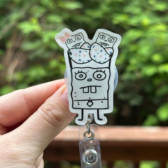 Doodle Bob Baby Twins - Nurse badge reel, RN, MD, labor and delivery, OB, postpartum, healthcare, work accessory