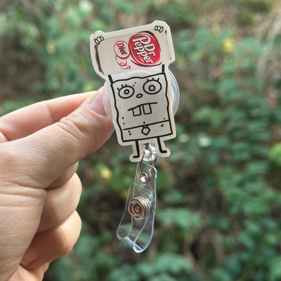 Doodle Bob Diet Doctor Pepper Soda - Nurse badge reel, RN, MD, Paramedic, RT, Phlebotomist, healthcare work accessory