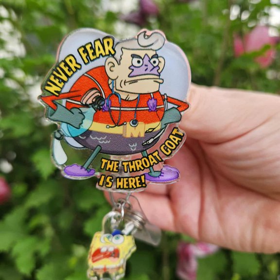 Doodle Bob Nurse Badge Reel: Funny Work Accessory Respiratory Therapist Gift CRNA Badge Reel, Intubation Airway Badge Reel Medical Flair