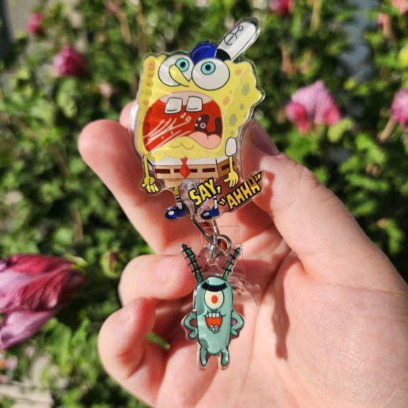 Doodle Bob Nurse Badge Reel: Interchangeable Acrylic Face