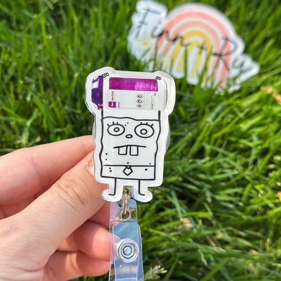 Doodle Bob Sani Cloth -Nurse badge reel, RN, MD, Evs, medical, healthcare work accessory