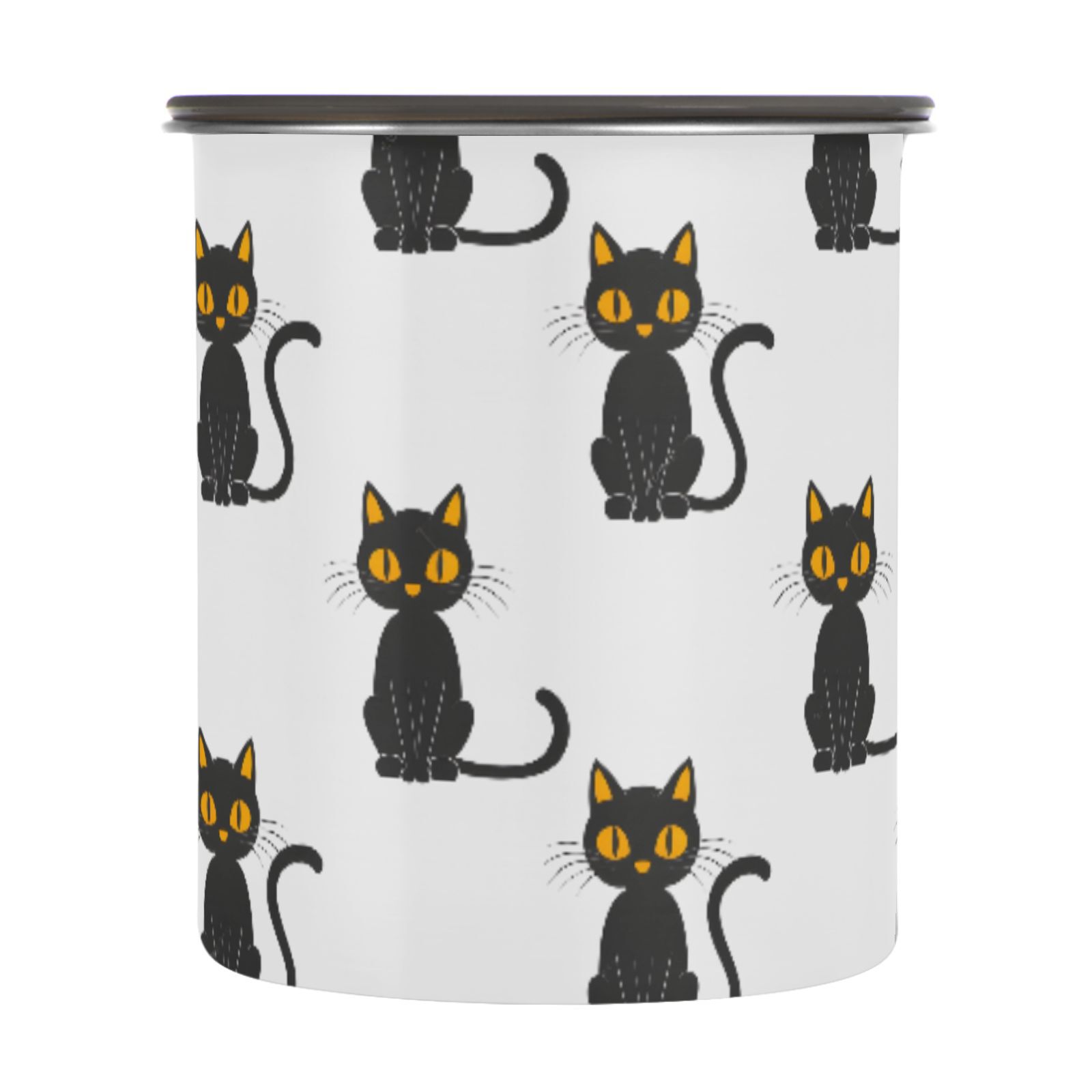 Doodle Cat Kitten Airtight Coffee Bean Canister 30oz Food Storage Containers with Lids For Gournd, Tea, Sugar, Flour, Rice, Cereal, Candy Cookie Jar