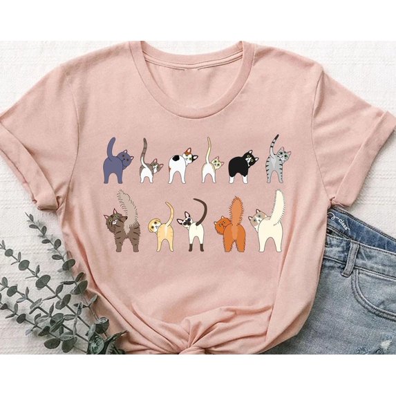 Doodle Cat Theme Shirt, Cottagecore Shirt, Cat Shirt, Cat Lover T-Shirt, Pet Owner Gift, Cats Tshirt, Cat Mom, Cat Shirts For Women TSHIRT All Size S-5XL
