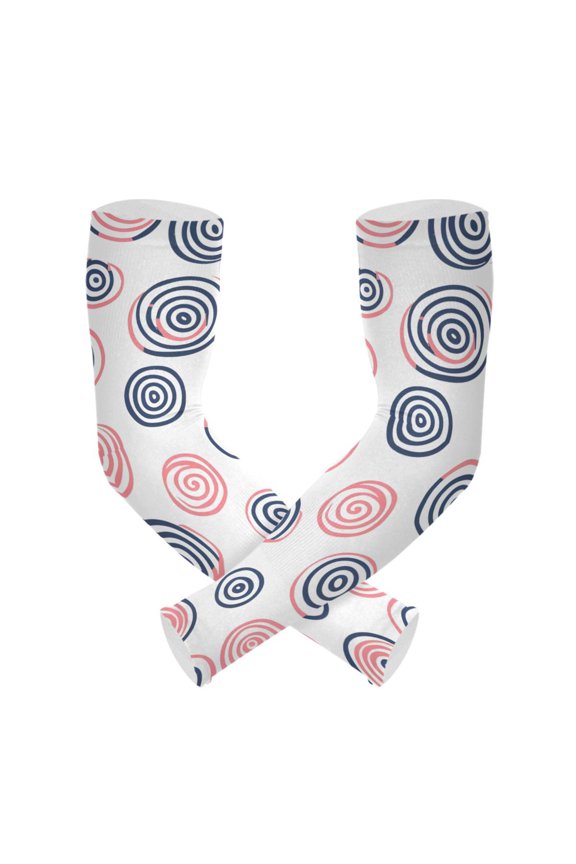 Doodle Circles Gardening Sleeves UV Sun Protection Cooling Arm Sleeves Anti-Scratch Farmers Sleeves for Women Men