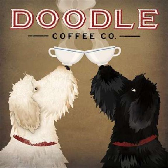 Doodle Coffee Double IV Poster Print by Ryan Fowler