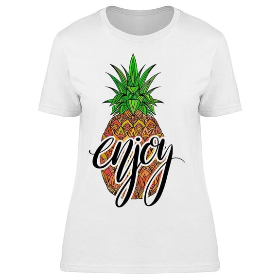 Doodle Colorful Pineapple T-Shirt Women -Image by Shutterstock, Female x-Large