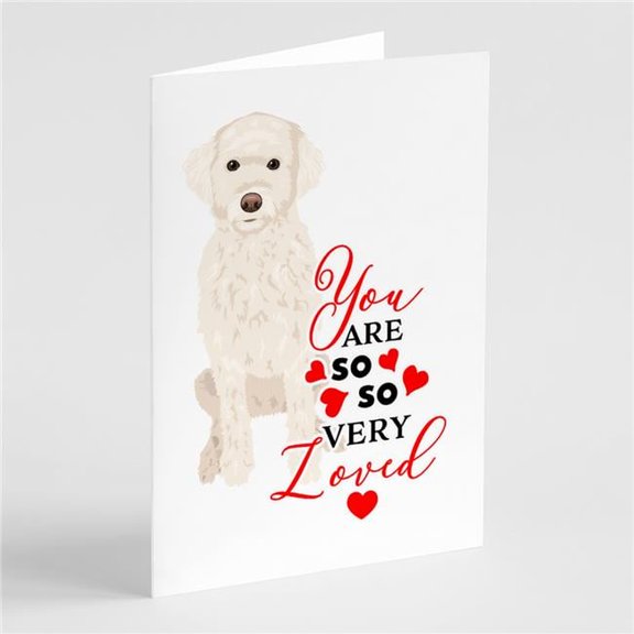 Doodle Cream #2 so Loved Greeting Cards and Envelopes Pack of 8 7 in x 5 in