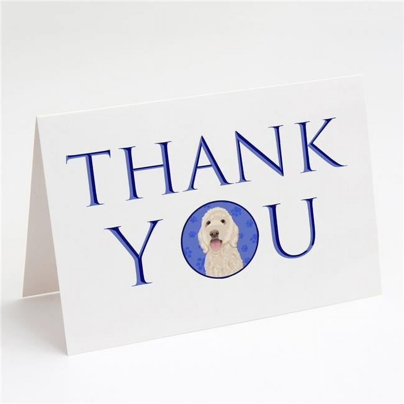 Doodle Cream #5 Thank You Greeting Cards and Envelopes Pack of 8 7 in x 5 in