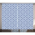 thumbnail image 1 of Ambesonne Blue Curtains 2 Panel Set, Geometric Squares Design, 108" x 63", Blue Grey, 1 of 3
