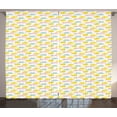 thumbnail image 1 of Doodle Curtains 2 Panels Set, Fluffy Cloud Illustrations with Scribbles Up in the Sky, Window Drapes for Living Room Bedroom, 108"W X 84"L,Blush Earth Yellow and Almond Green, by Ambesonne, 1 of 3