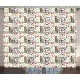 thumbnail image 1 of Ambesonne Cartoon Curtains 2 Panel Set, Happy Words with Hearts, 108" x 108", Multicolor, 1 of 3