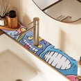 thumbnail image 1 of Doodle Cute Monsters Sink Splash Guard Faucet 14.7x5.4in Drying Mat Drying Mat Absorbent Pad for Bathroom Kitchen 2PCS, 1 of 7
