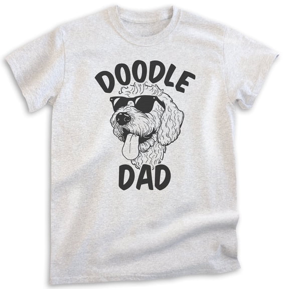 Doodle Dad T-shirt, Unisex Men's Shirt, Golden Doodle Owner, Best Dog Dad Gift, Heather Ash, Large